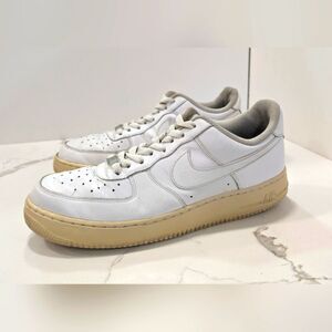 Nike Air Force 1 Low white leather durably stitched overlays Sneakers Size 9.5